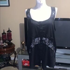 Elegant Black Lace Women's Top